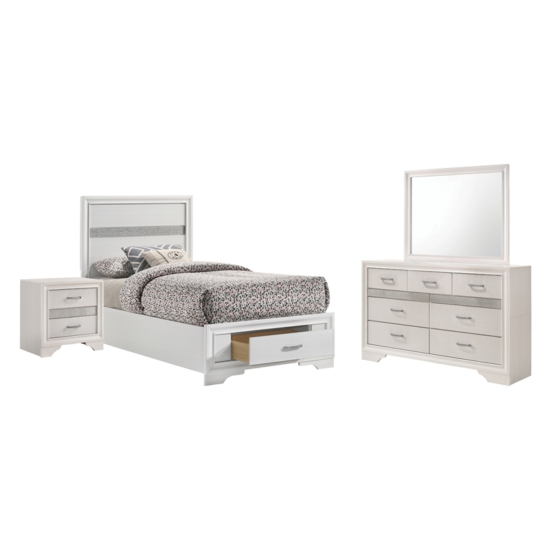 Miranda 4-piece Twin Bedroom Set White