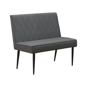 moxee upholstered tufted short bench in gray