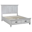 Franco Wood Eastern King Storage Panel Bed Distressed White