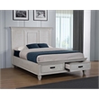 Franco Wood Eastern King Storage Panel Bed Distressed White