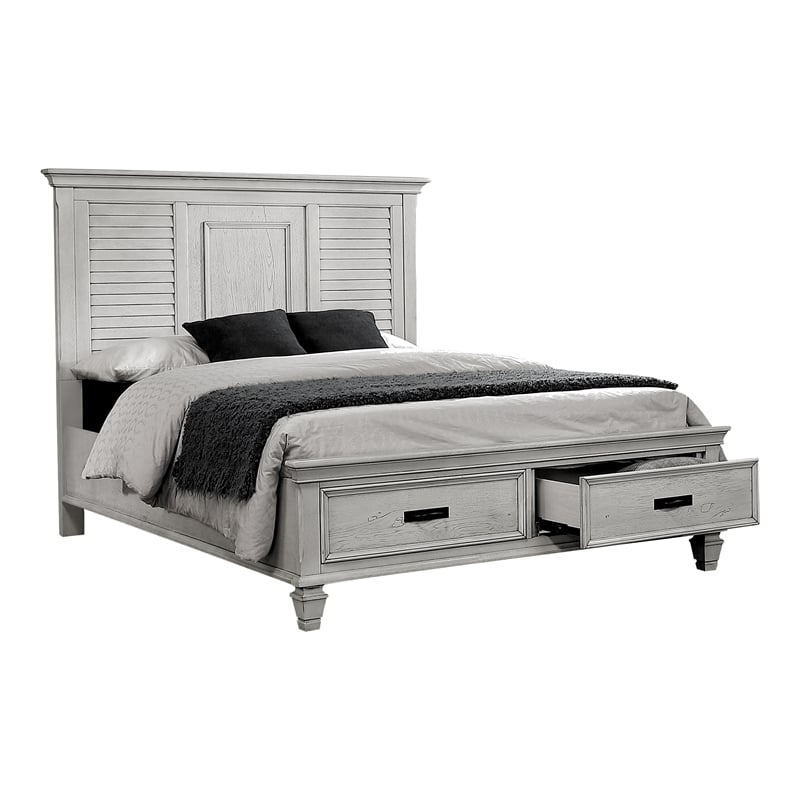 Franco 5-piece Eastern King Bedroom Set Distressed White