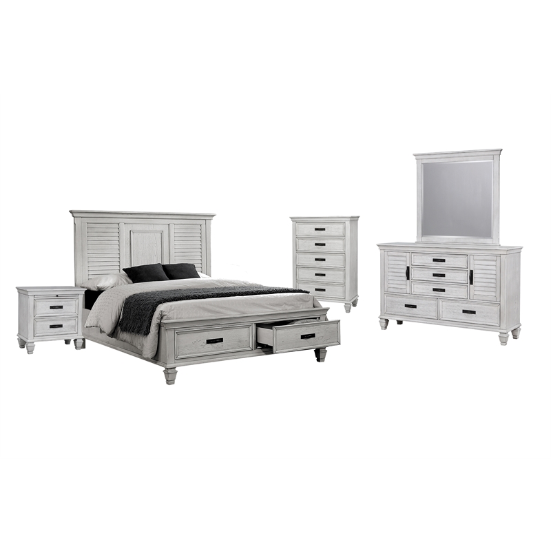 Franco Storage Bedroom Set (White) Coaster Furniture