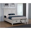 Franco Wood Queen Storage Panel Bed Distressed White