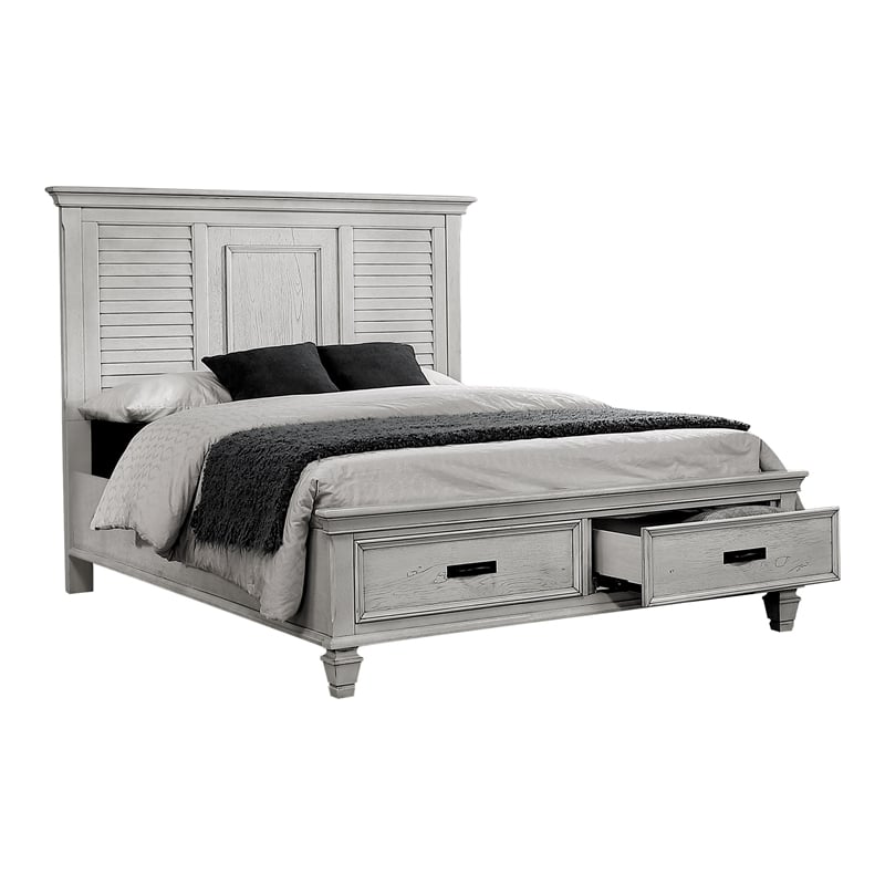 Franco 5-piece Queen Bedroom Set Distressed White