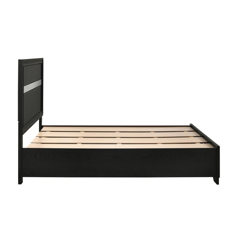 Miranda 51-inch Wood Full Storage Panel Bed Black