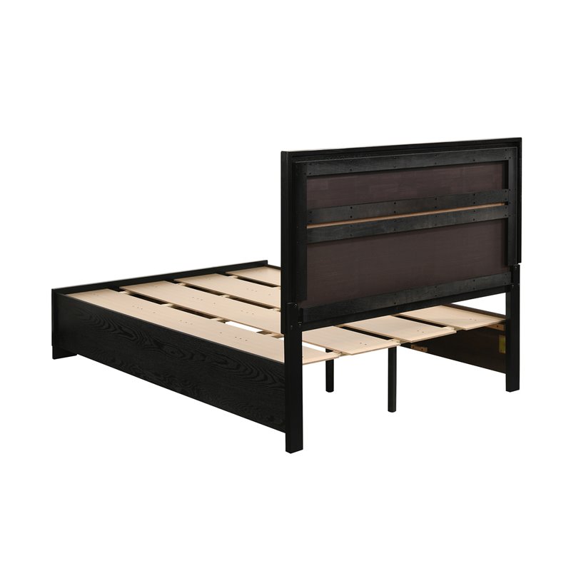 Miranda 51-inch Wood Full Storage Panel Bed Black