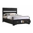 Miranda 51-inch Wood Full Storage Panel Bed Black