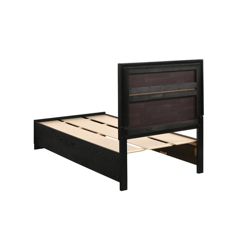 Miranda 51-inch Wood Twin Storage Panel Bed Black