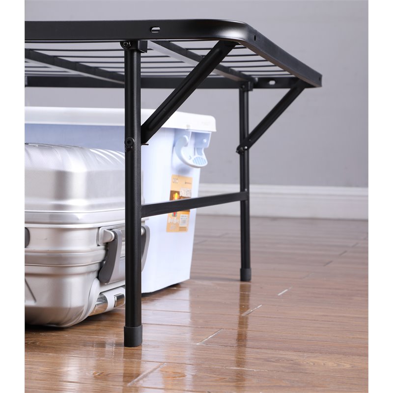 Mabel Metal Full Mattress Support Platform Bed Black
