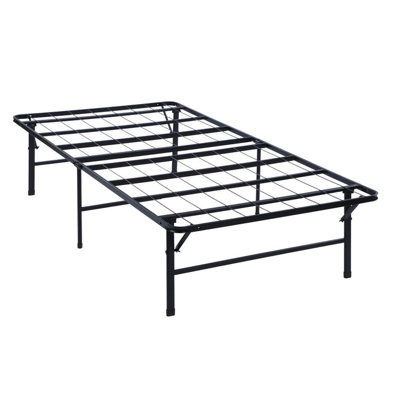 Mabel Metal Twin Mattress Support Platform Bed Black