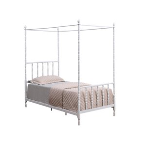 betony twin canopy bed in white