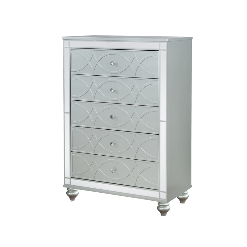 Gunnison 5-piece Queen Bedroom Set Silver Metallic