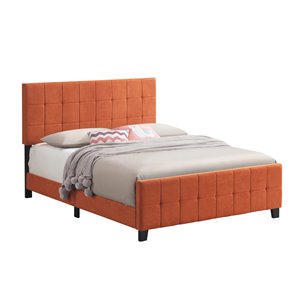 Fairfield Full Upholstered Panel Bed in Orange