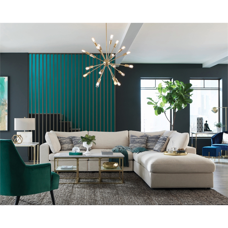 Serene 6-piece Upholstered Modular Sectional Sofa Beige