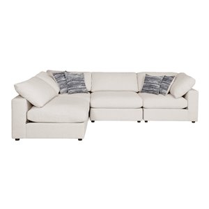 serene 4 pc. upholstered armless sectional set in beige