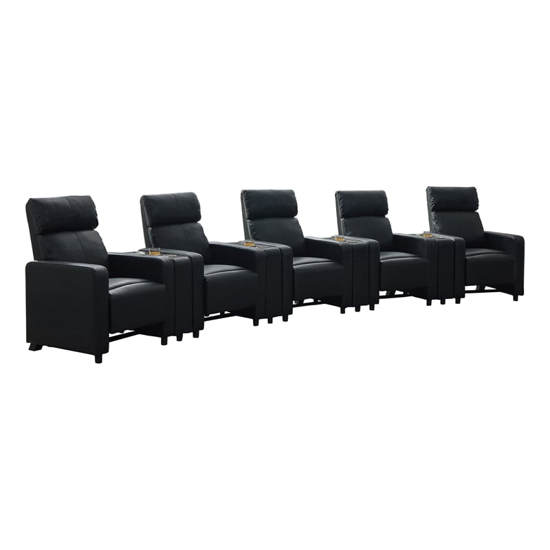 Toohey Upholstered Tufted Recliner Living Room Set Black