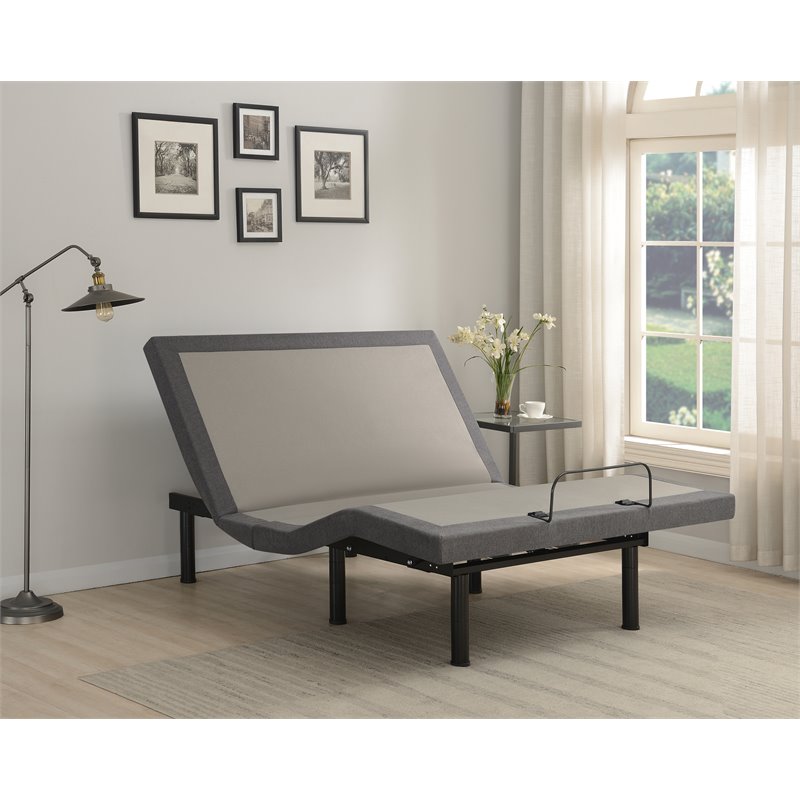 Clara Twin Extra Long Adjustable Bed Base Grey and Black