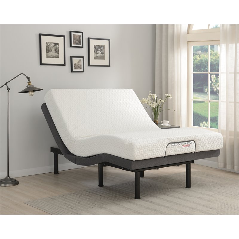 Negan Full Adjustable Bed Base Grey and Black