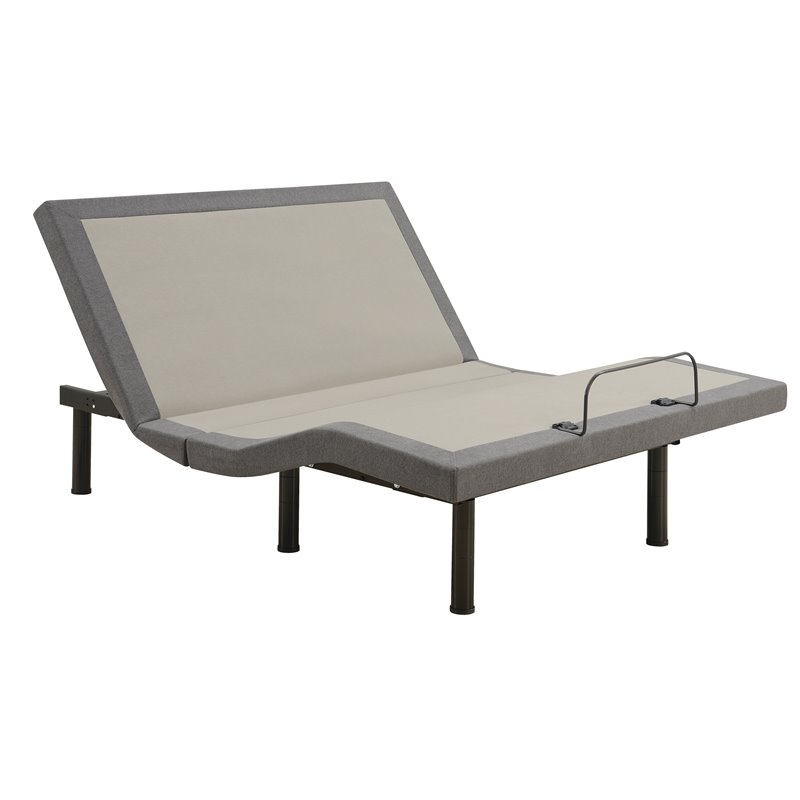 Negan Twin Extra Long Adjustable Bed Base Grey and Black