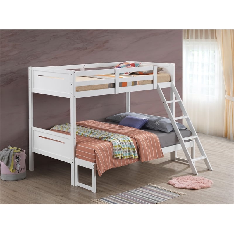 Littleton Wood Twin Over Full Bunk Bed White