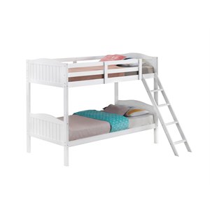 littleton twin/twin bunk bed with ladder in white