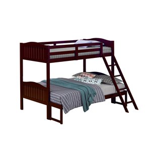 littleton twin/full bunk bed with ladder in espresso