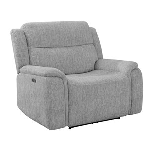 wagner power recliner with headrest in light gray