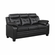 Finley 3-piece Upholstered Padded Arm Tufted Sofa Set Black