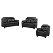 Finley 3-piece Upholstered Padded Arm Tufted Sofa Set Black