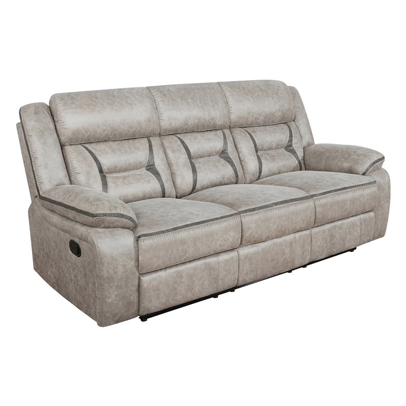 Greer 2-piece Upholstered Reclining Sofa Set Taupe