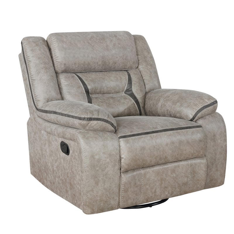 Greer 3-piece Upholstered Reclining Sofa Set Taupe