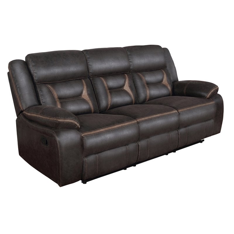 Greer 2-piece Upholstered Reclining Sofa Set Brown