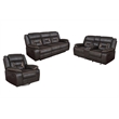 Greer 3-piece Upholstered Reclining Sofa Set Brown