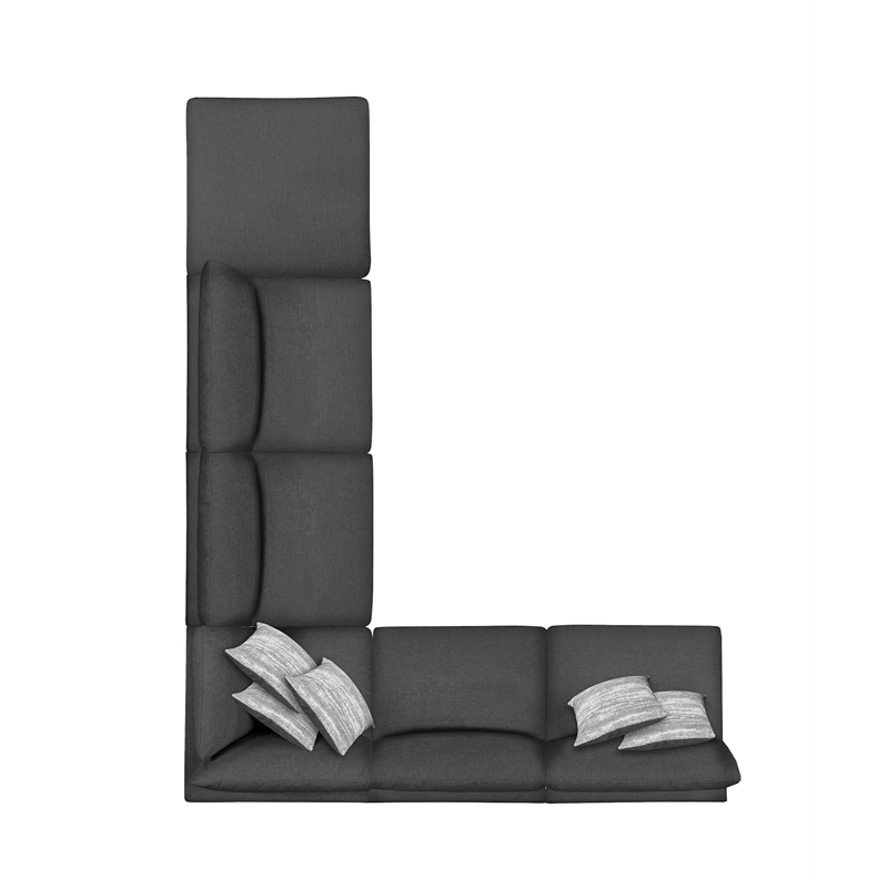 Serene 6-piece Upholstered Modular Sectional Sofa Charcoal