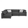 Serene 4-piece Upholstered Modular Sectional Sofa Charcoal