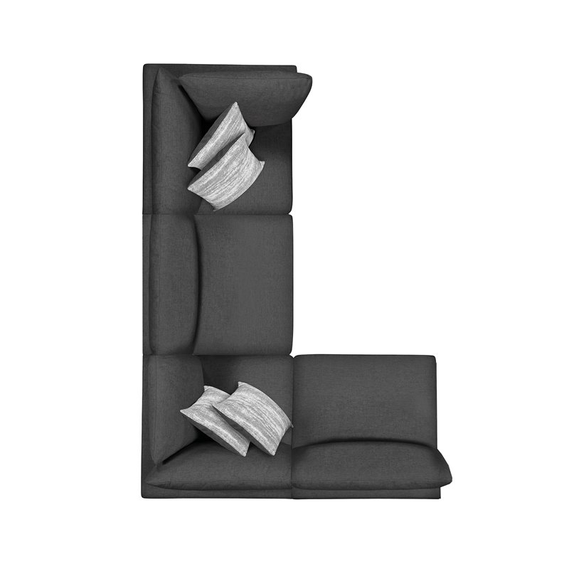 Serene 4-piece Upholstered Modular Sectional Sofa Charcoal