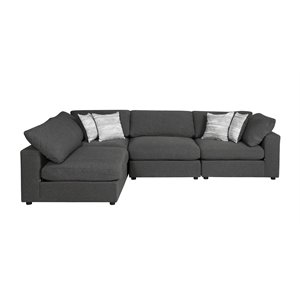 serene 4 pc. upholstered armless sectional set in gray