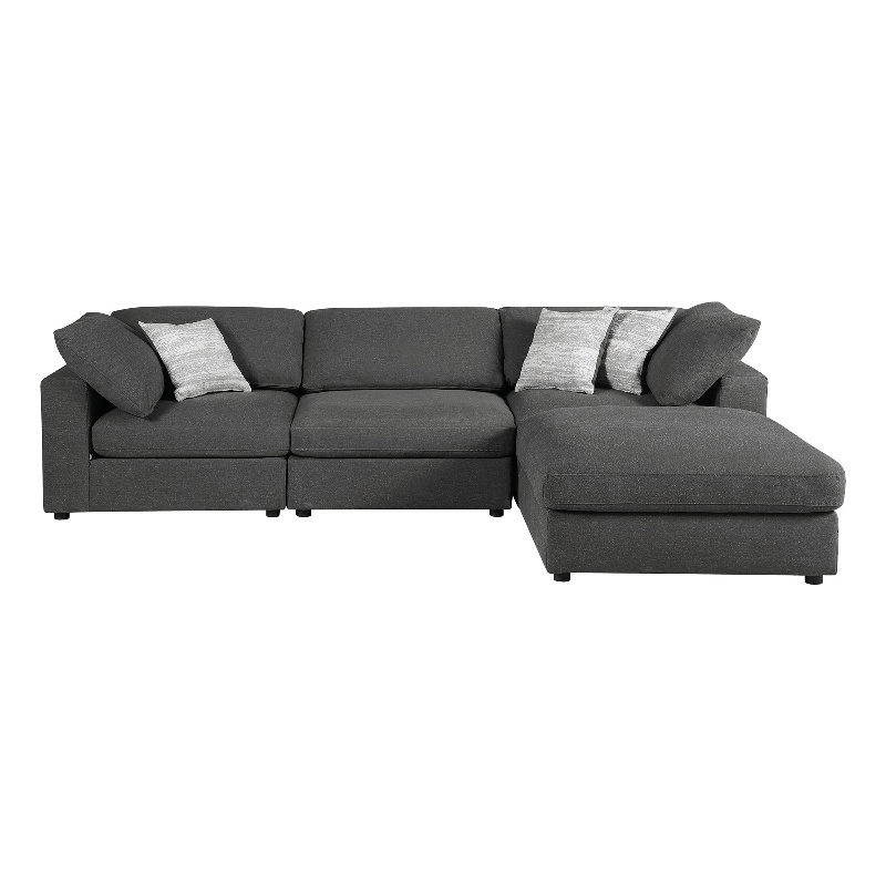 Serene 4-piece Upholstered Modular Sectional Sofa Charcoal