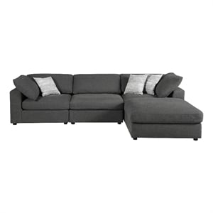 Serene 4-piece Upholstered Modular Sectional Sofa Charcoal
