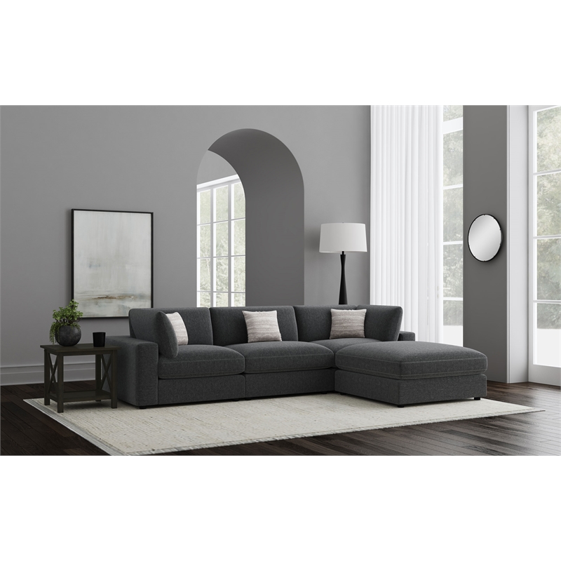 Serene 4-piece Upholstered Modular Sectional Sofa Charcoal