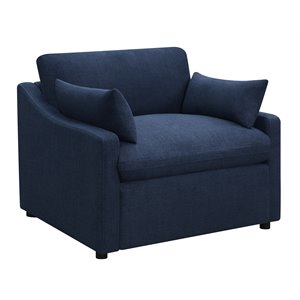 destino cushion back power recliner in midnight blue