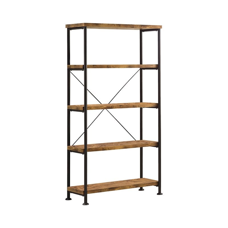 Analiese 2-piece Computer Desk Bookcase Set Rustic Nutmeg