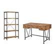 Analiese 2-piece Computer Desk Bookcase Set Rustic Nutmeg