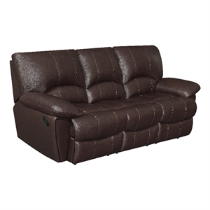 Coaster Clifford Transitional Leather Reclining Sofa in Chocolate