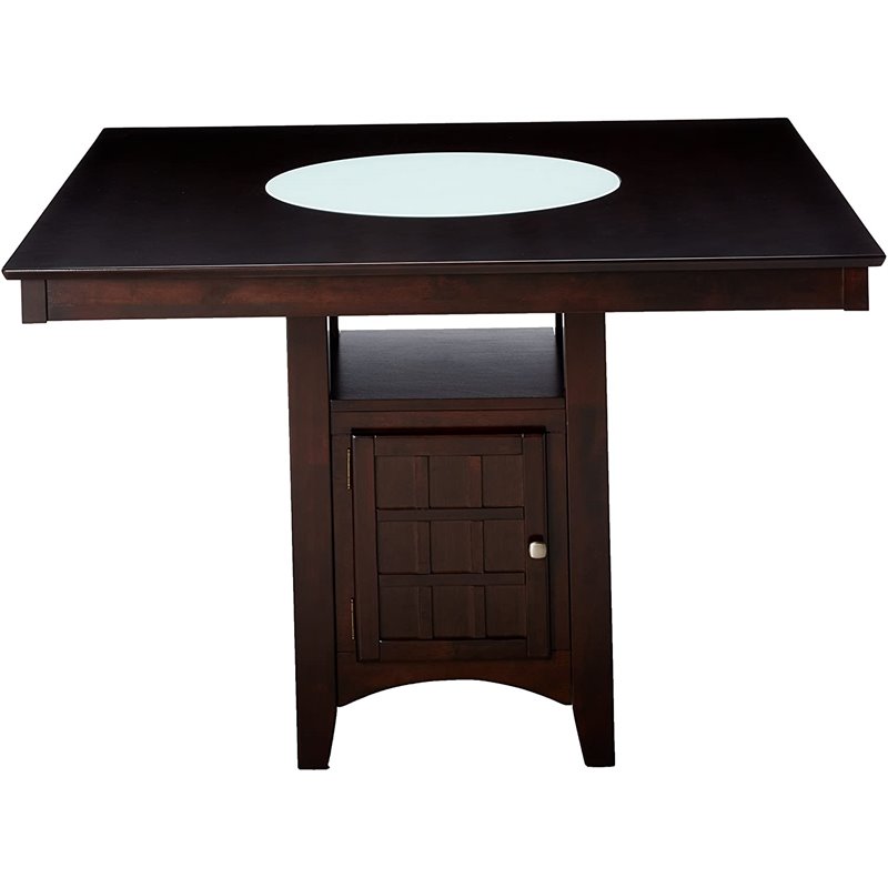 Coaster Square Storage Wood Counter Height Dining Table in Cappuccino