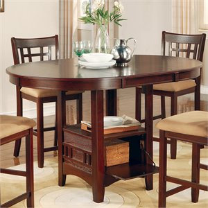 coaster lavon extendable casual counter height dining table in brown