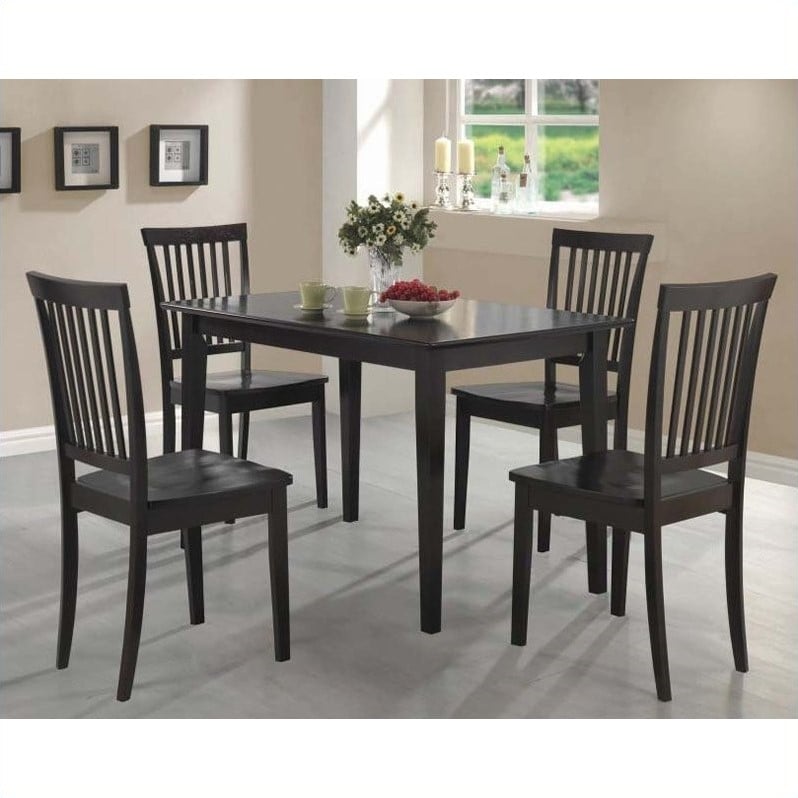 Coaster 5 Piece Casual Dining Set in Cappuccino