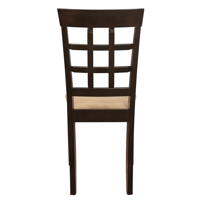 Coaster Gabriel Wood Lattice Back Side Chairs Cappuccino and Tan