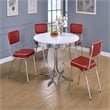 Retro Upholstered Dining Side Chair Red