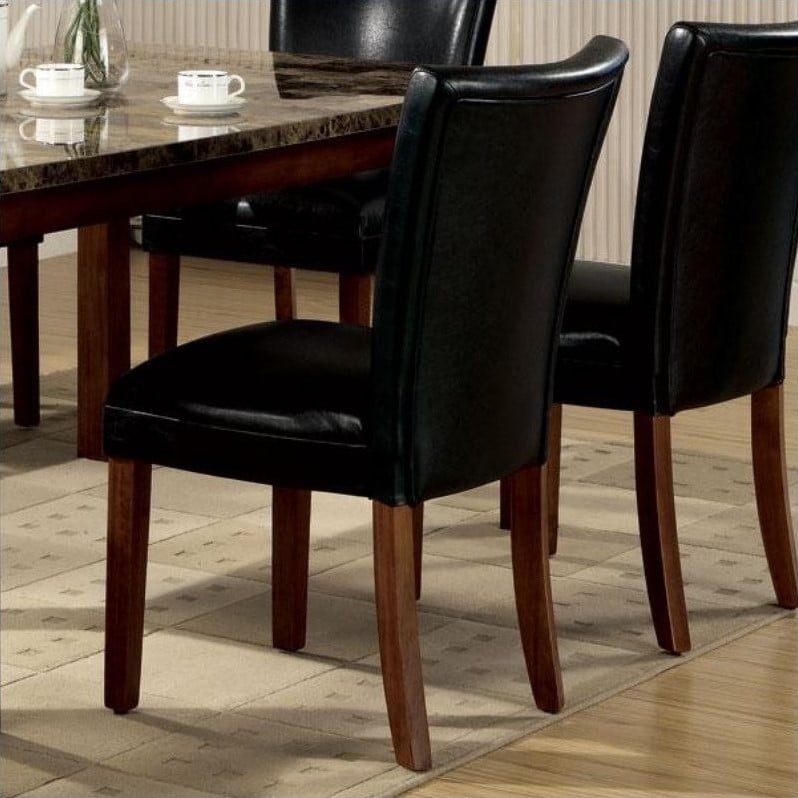 Coaster Telegraph Parson Dining Chair in Black Leatherette 4077BLK